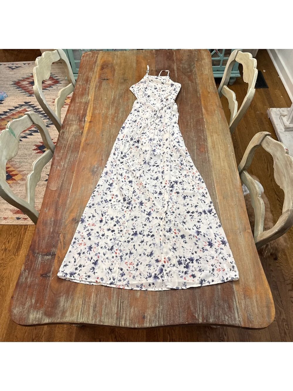 Lulus Perfect for Paris White Floral Halter Maxi Dress XS